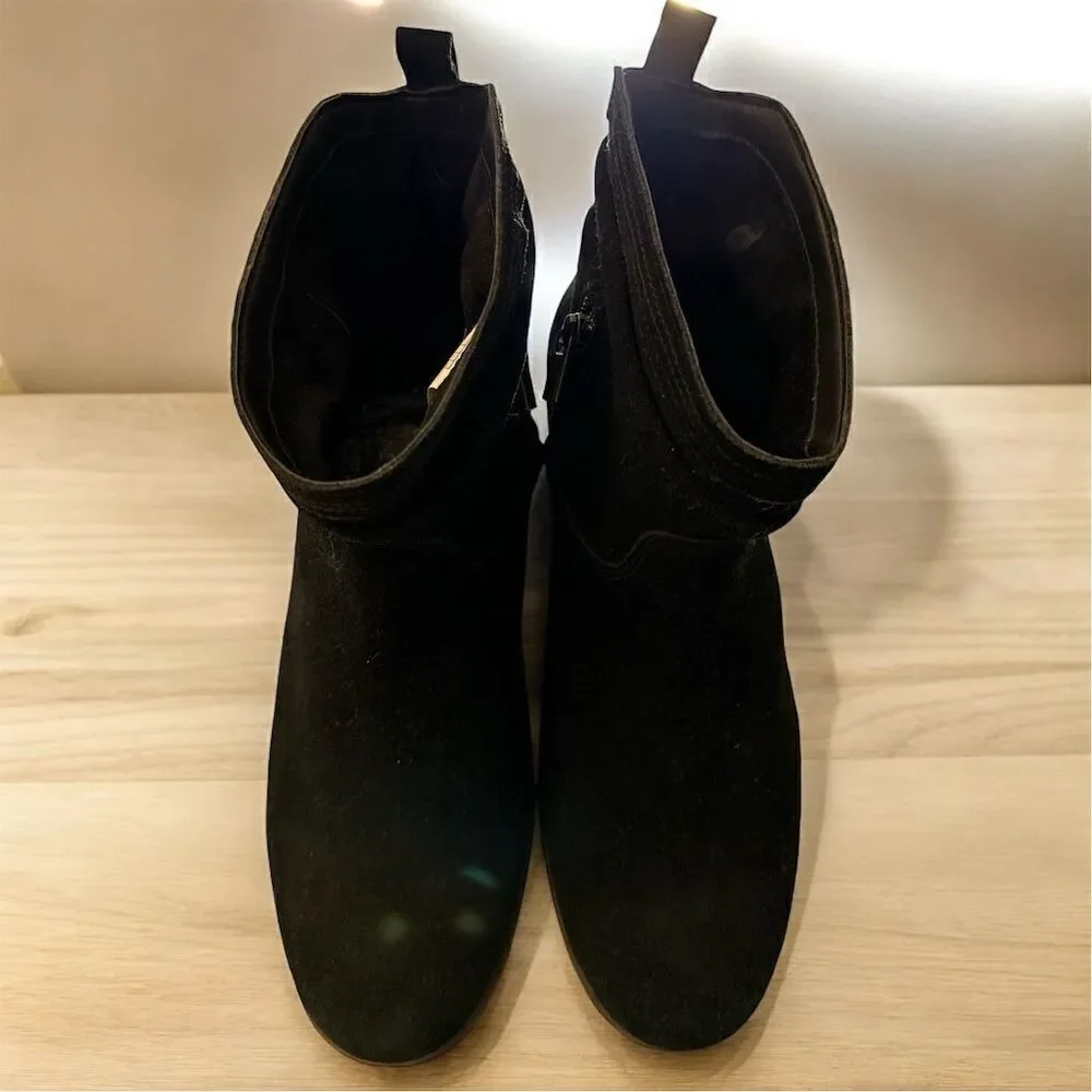 Koolaburra by UGG Lorelei Women's Black Suede Zip Side Ankle Boots Size 11